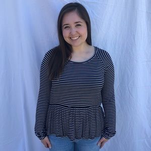 Black and White Stripe Top